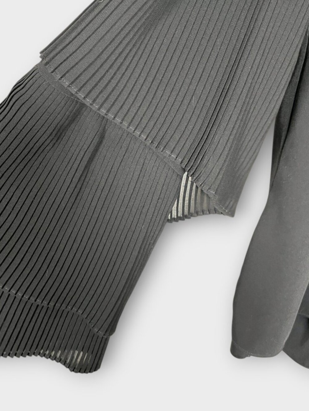 Prabal Gurung Pleated Sleeve Button Up Top Sz 10 Black Whimsigosh Romantic Boho - Picture 3 of 8